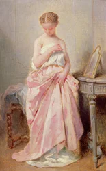 Ragazza in un vestito rosa